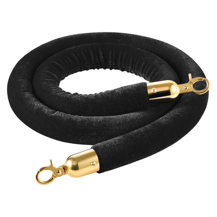 Velvet Stanchion Ropes 2-Pack, 1.5 m, Gold Hooks