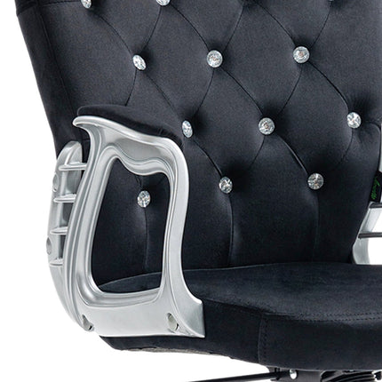 Black Velvet Office Chair – Swivel, adjustable, padded chair