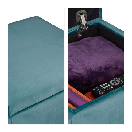 Velvet stool with storage