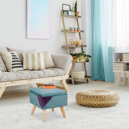 Velvet stool with storage