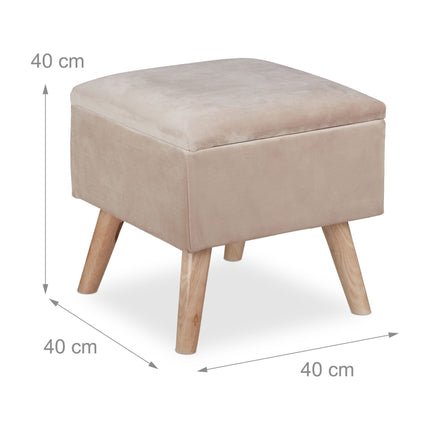 Velvet stool with storage