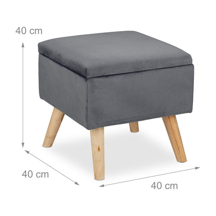 Velvet stool with storage