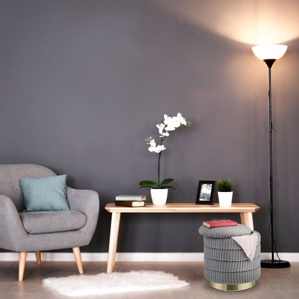 Velvet stool with storage gray