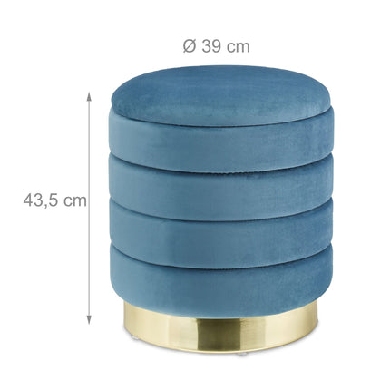 Velvet stool with storage petroleum