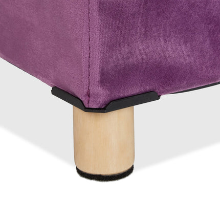 Velvet stool with tray
