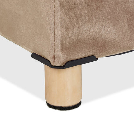 Velvet stool with tray