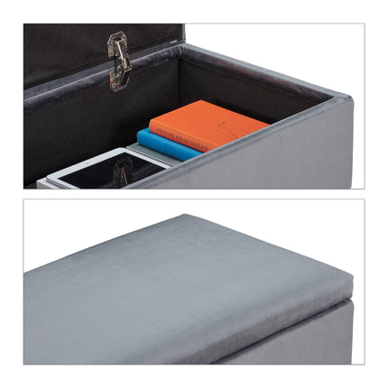 Velvet storage bench