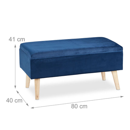 Velvet storage bench