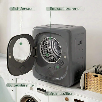 Vented Clothes Dryer, 4 kg Compact, 5 Modes, Timer