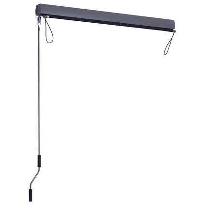 Balcony awning – Polyester aluminium, 120x200cm, wind protection