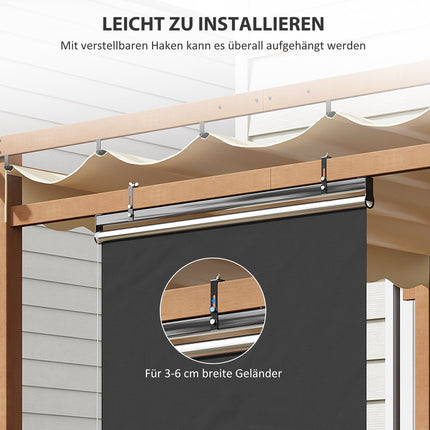 Balcony Privacy screen Sunproof polyester curtain, dark grey