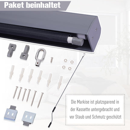 Balcony Roller blind, Polyester, Wind protection, 140x200 cm