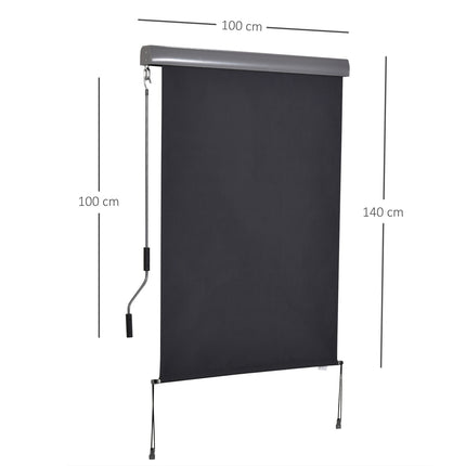 Balcony protection screen with hand crank, 100x140cm