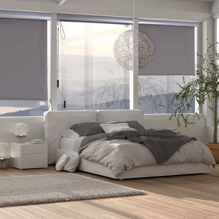 Balcony awning with hand crank, grey, 100x140cm, wind and privacy protection