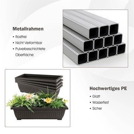 Vertical Garden Planter, 4-Tier with Drainage Holes
