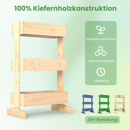 Vertical Garden Planter with 3 Tiers, Pine Wood, 69x39x109 cm