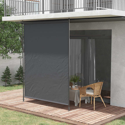 Vertical Awning 200x292 cm, Adjustable Gray Aluminium