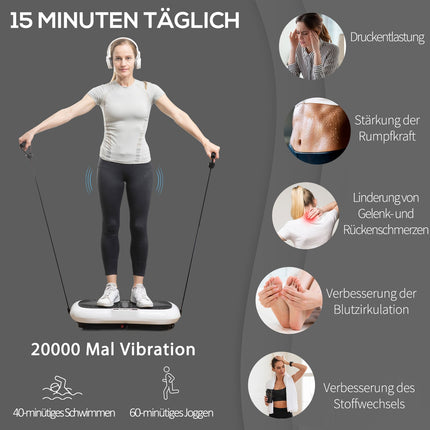 Vibration plate with band - 200W, 99 levels, up to 120 kg