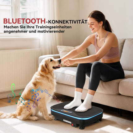Vibration Plate for Fitness, Bluetooth, 99 Speeds, Black