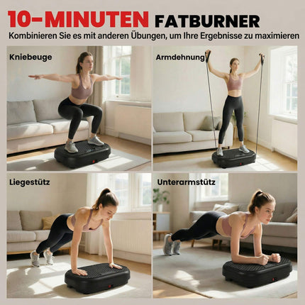 Vibration Plate with 120 Levels, Remote, LED Display, Black
