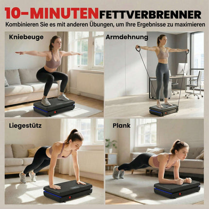 Vibration Plate with 120 Levels, Resistance Bands, LED Display