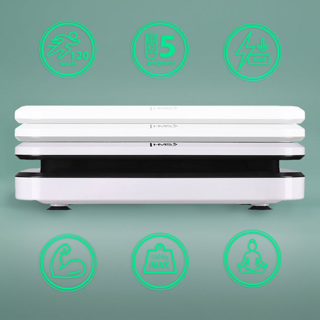 Platforma wibracyjna z drążkami do pompek, Bluetooth, 5 programów