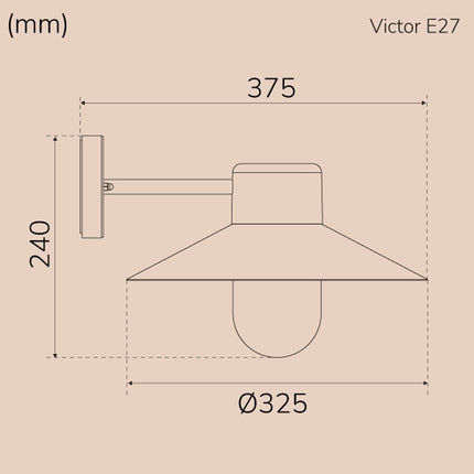 Victor Wall light E27 socket IP44 White