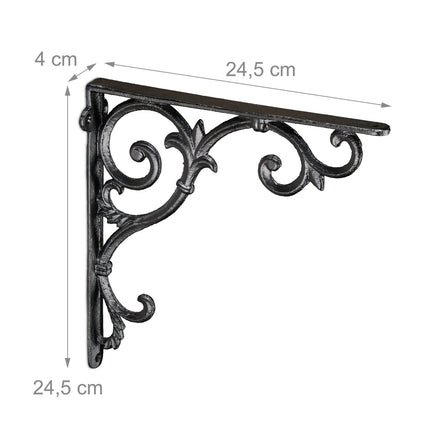 Vintage Cast Iron Shelf Brackets, Set of 4