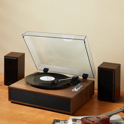 Vinyl Record Player, 3-Speed Bluetooth, 10W Speakers