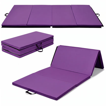Violet Foldable Gym Mat 240x120cm with Handles