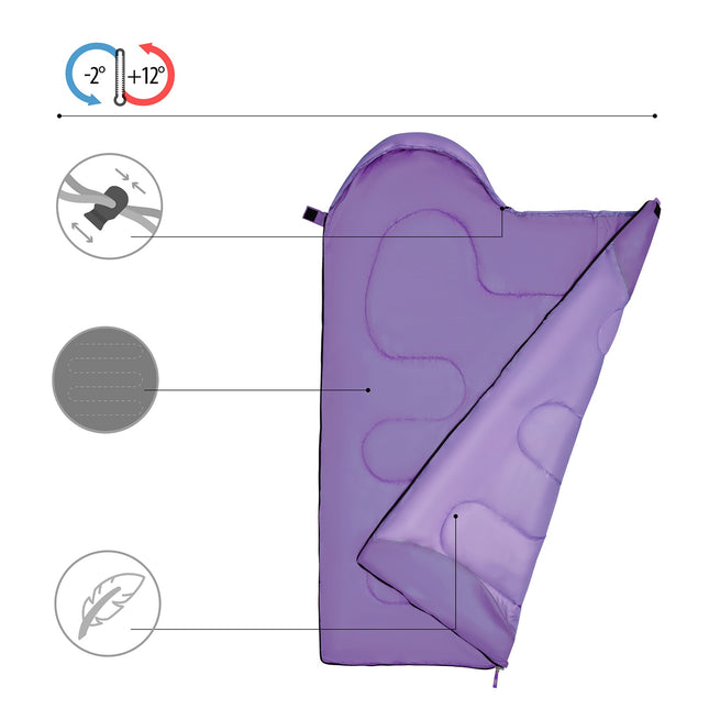Violet Junior Sleeping Bag – Lightweight, Compact