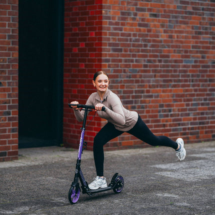 Violet Kick Scooter, Adjustable Height, Foldable Design