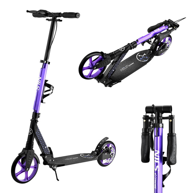 Violet Kick Scooter, Adjustable Height, Foldable Design