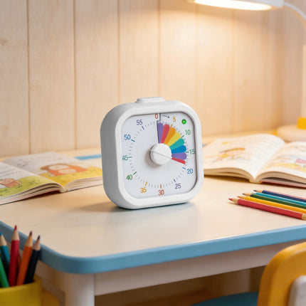 Visual Timer with Rainbow Countdown, 60-Minute, White