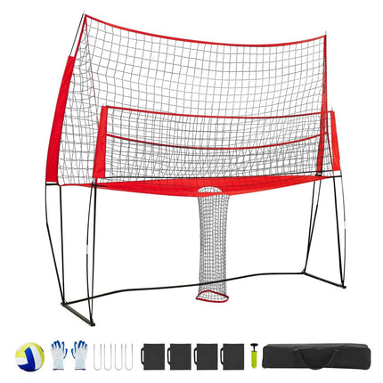 Volleyball Training Net System, 2-in-1, Adjustable, Ball Return