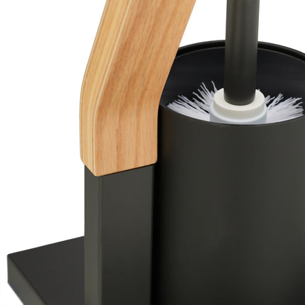 WC chair in gray &amp; wood look