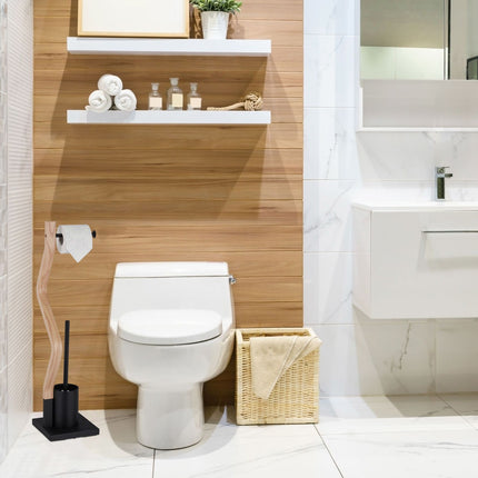 WC chair steel &amp; wooden look