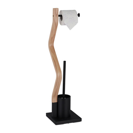 WC chair steel &amp; wooden look