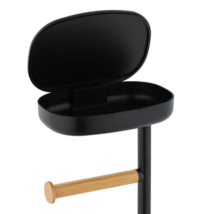 WC chair with shelf in bamboo and iron