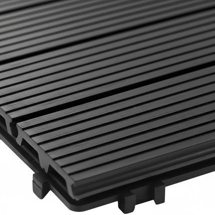 WPC Interlocking Floor Tiles, 60x30 cm, Non-Slip, Weatherproof