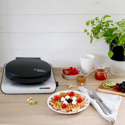Waffle Maker, Ceramic Coating, Silver Finish