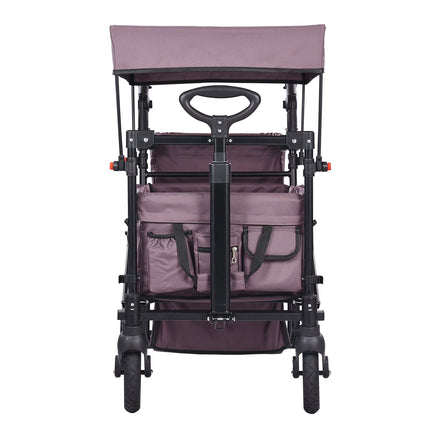Wagon Stroller for 2 Kids, Push-Pull, Canopy, Brakes