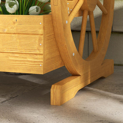 Wooden cart wheels Flower box, 3 levels, water-repellent