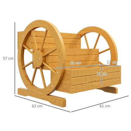 Wooden cart wheels Flower box, 3 levels, water-repellent
