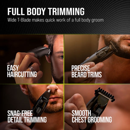 Wahl All-In-One Multigroomer with T-Blade, 0.5–25 mm, Up to 210 Minutes