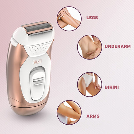 Wahl Ladyshaver Wet and Dry with Dual Long-Hair Trimmers, Travel Lock, Washable