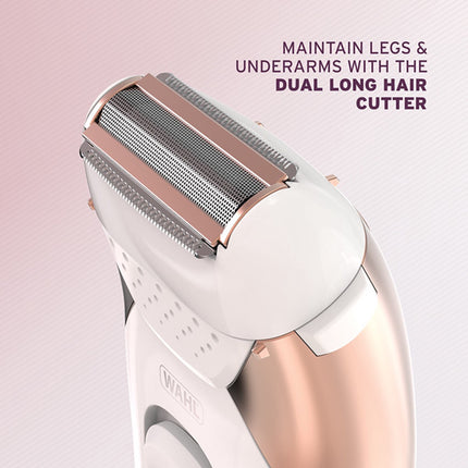 Wahl Ladyshaver Wet and Dry with Dual Long-Hair Trimmers, Travel Lock, Washable