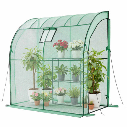 Walk-In Greenhouse 198 x 100 x 200 cm, PE Cover, 3-Tier Shelf
