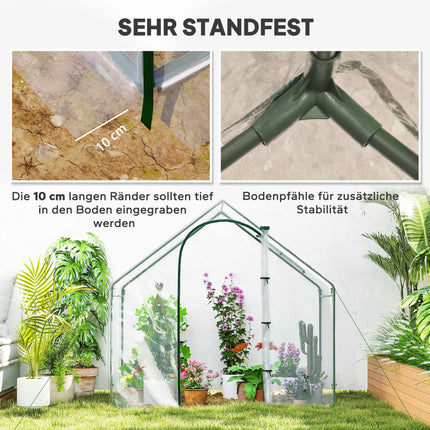 Walk-In Greenhouse with Window, Roll-Up Door, 180x100x168 cm