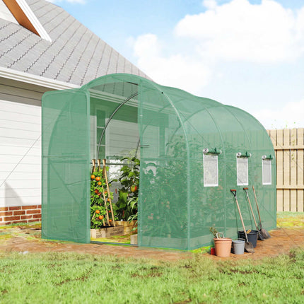 Walk-In Polytunnel Greenhouse, 2x3m, PE Cover, Steel Frame